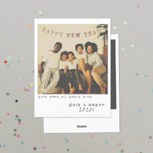 Festiva Nostálgica tarjeta de Año Nuevo fotográfica instan