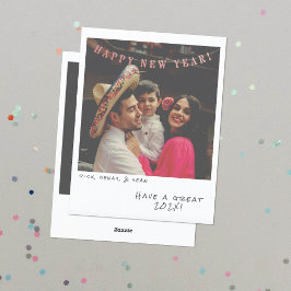 Festiva Nostálgica tarjeta de Año Nuevo fotográfica instan