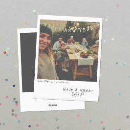 Festiva Nostálgica tarjeta de Año Nuevo fotográfica instan