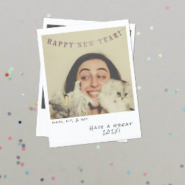 Festiva Nostálgica tarjeta de Año Nuevo fotográfica instan