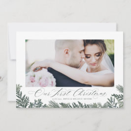 Festiva Nuestra primera tarjeta de fotos navideñas recién