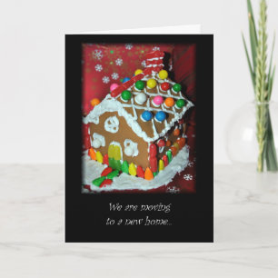 Festiva Nueva dirección Navidades Tarjeta Gingerbread Hous