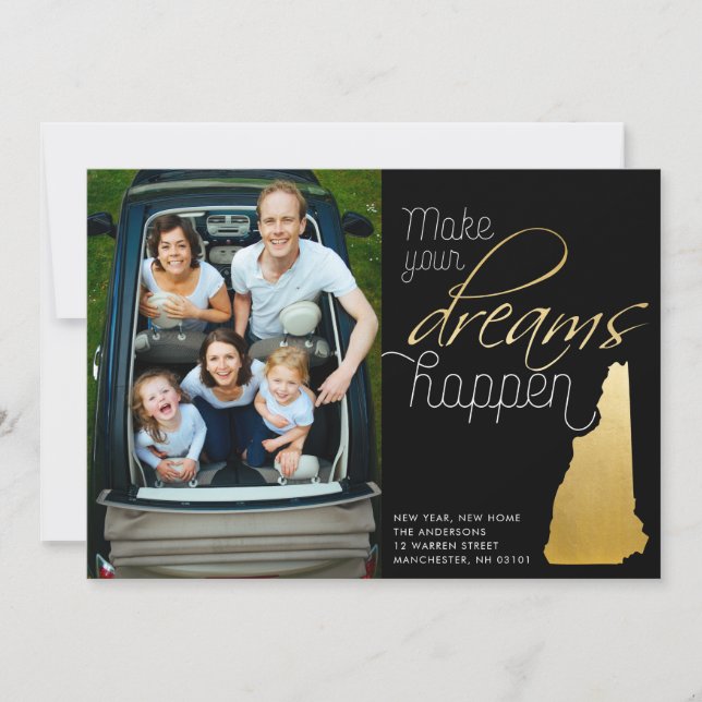 Festiva Nueva tarjeta casera de la foto de New Hampshire (Anverso)