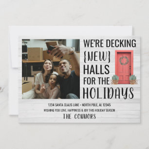 Festiva Nueva tarjeta de Navidades de vacaciones de direcc