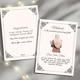Festiva Nueva tarjeta de saludo hijabi Mabrouk