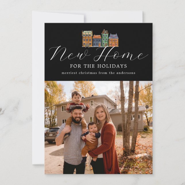 Festiva Nueva Tarjeta Fotográfica Doméstica Con Dibujo De  (Anverso)