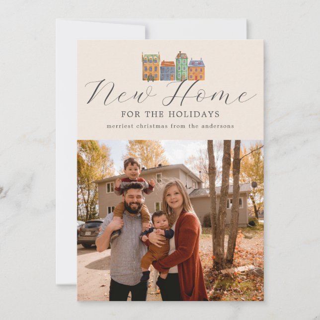 Festiva Nueva Tarjeta Fotográfica Doméstica Con Dibujo De  (Anverso)