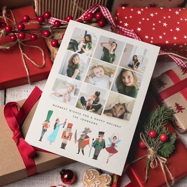 Festiva Nutcracker | Festividades Navidades | Tarjeta foto (Nutcracker traditional classic Christmas Photo greeting card)