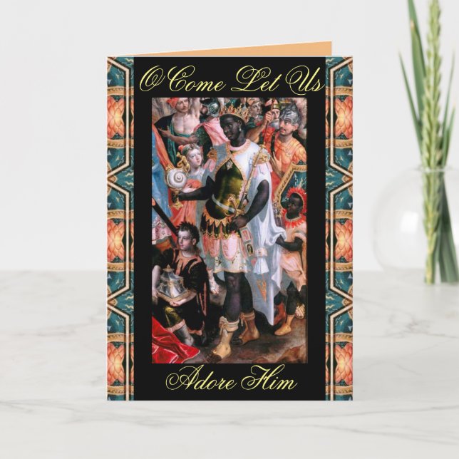 Festiva O Ven, déjanos Adorarle la tarjeta de Navidades (Anverso)