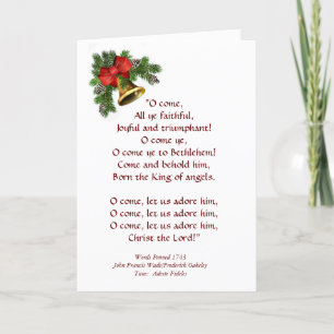 Festiva O Ven Todos Tu Tarjeta De Navidades De Himno Fiele