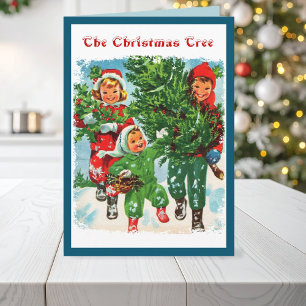 Festiva Obtención de la tarjeta de Navidades del árbol de
