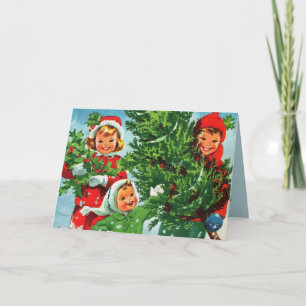 Festiva Obtención de la tarjeta de Navidades del árbol de