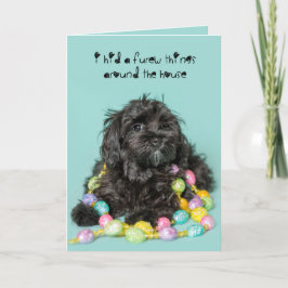 Festiva Ocultó la tarjeta de pascua del perro de perrito