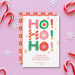 Festiva ¡Oh! ¡Oh! ¡Oh! Tarjeta de Navidades sin fotografía