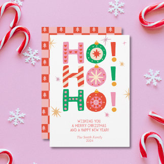 Festiva ¡Oh! ¡Oh! ¡Oh! Tarjeta de Navidades sin fotografía