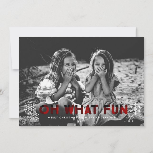 Festiva Oh Qué Divertida Tarjeta De Navidades De Buffalo R (Anverso)