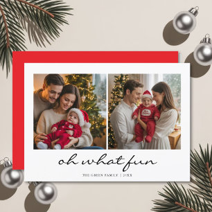 Festiva Oh Qué tarjeta de vacaciones de Navidades familiar