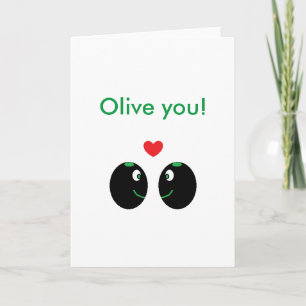 Festiva "Olive you" Te amo la tarjeta de El día de San Val