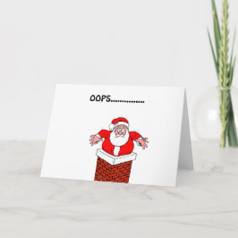 Festiva Oops Santa atascado en tarjeta de Navidades de chi