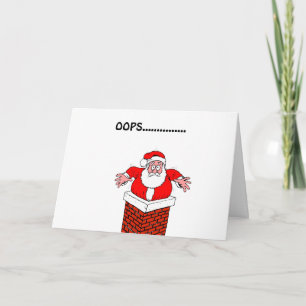 Festiva Oops Santa atascado en tarjeta de Navidades de chi