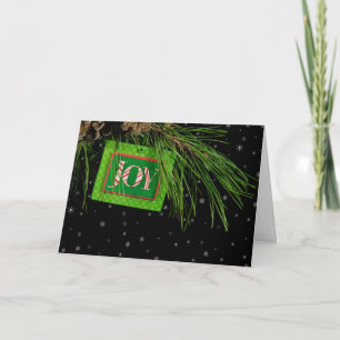 Festiva Ornamento de la tarjeta de alegría de los navidade