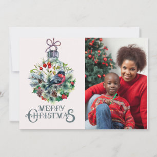 Festiva Ornamento navideño navideño con tarjeta Robin