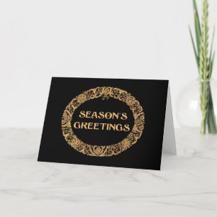 Festiva Oro-efecto elegante de la tarjeta de la guirnalda