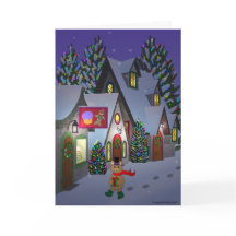 Oso de peluche en tarjeta de la ciudad