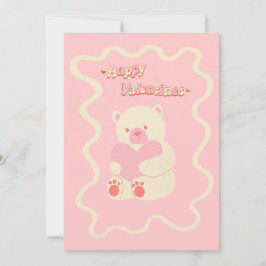 Festiva oso de peluche lindo corazón tarjeta feliz día de 