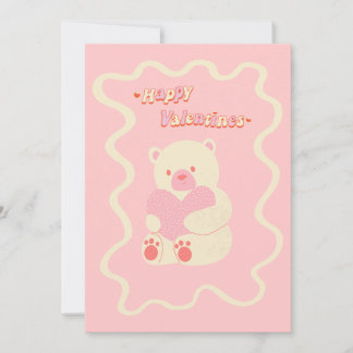 Festiva oso de peluche lindo corazón tarjeta feliz día de 