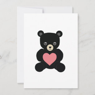 Festiva Oso de peluche negro con tarjeta de corazón