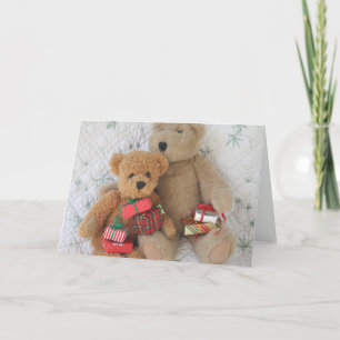 Festiva osos de peluche con Navidades regalo tarjeta de sa