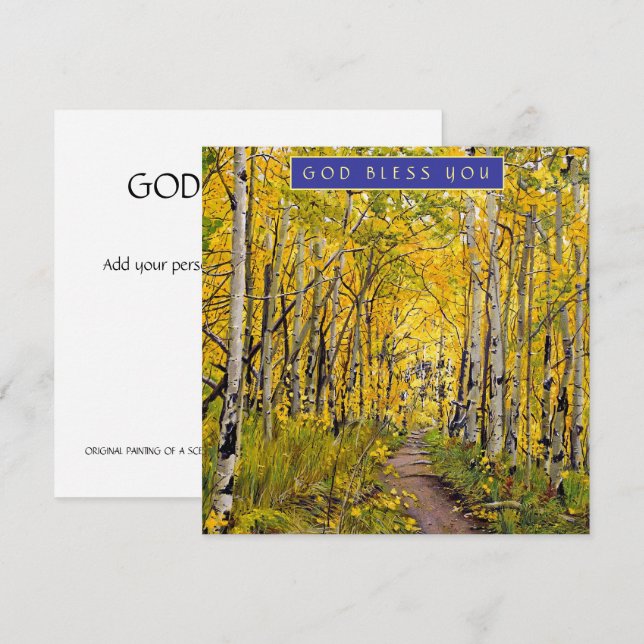 Festiva Otoño en una tarjeta de vacaciones en un árbol de  (Anverso / Reverso)