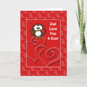 Festiva Owl Ama 4-Ever Personalizable Tarjeta Valentine
