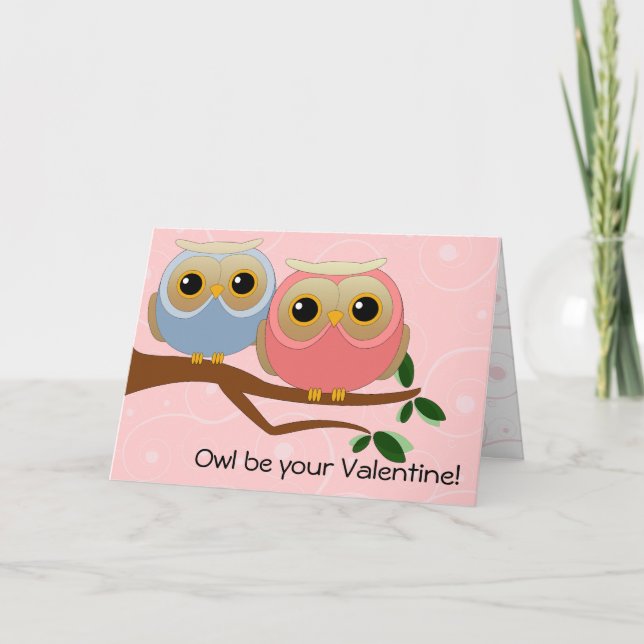 Festiva Owl Sé Tu Tarjeta De San Valentín (Anverso)