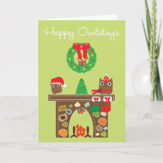 Festiva ¡Owlidays feliz! Tarjeta de felicitación