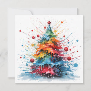 Festiva Paint splatter tarjeta de bienvenida de árbol de N
