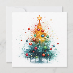 Festiva Paint splatter tarjeta de bienvenida de árbol de N