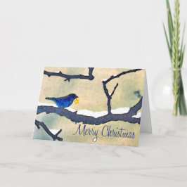 Festiva Pájaro azul con tarjeta de Navidades estrella