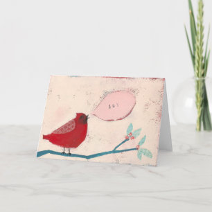 Festiva pájaro en tarjeta de la rama