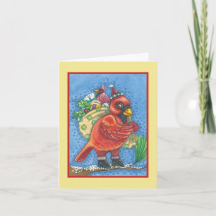 FESTIVA PÁJARO ROJO SANTA, NAVIDADES TARJETA DE SALUD CARD