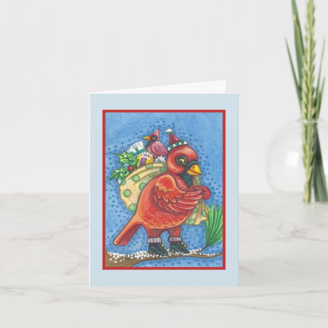 FESTIVA PÁJARO ROJO SANTA, NAVIDADES TARJETA DE SALUD CARD (Anverso)