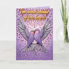 Festiva Pájaros de amor en vuelo – Tarjeta romántica del d