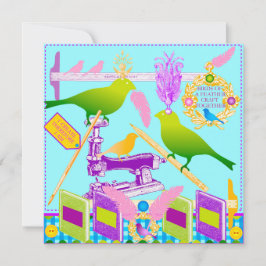 Festiva Pájaros de una pluma juntos tarjeta plana