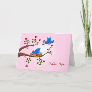 Festiva Pájaros del amor de la tarjeta del día de San