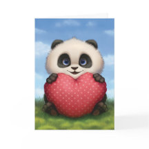 Panda de la tarjeta del día de San Valentín