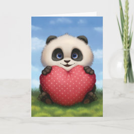 Festiva Panda de la tarjeta del día de San Valentín