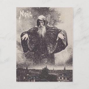 Festiva Papá Noel llega a la ciudad vieja postal de Navida