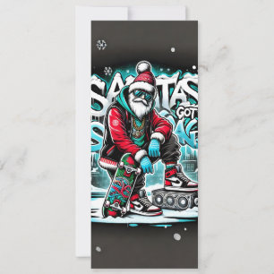 Festiva Papá Noel tiene tarjeta de Navidades en swag para
