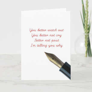 Festiva Papá Noel viene con la tarjeta de la ciudad